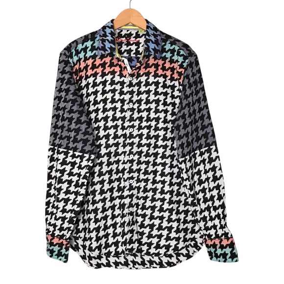 Robert Graham Other - Robert Graham Multicolour Houndstooth Button Front Shirt Long Sleeve Men's Large